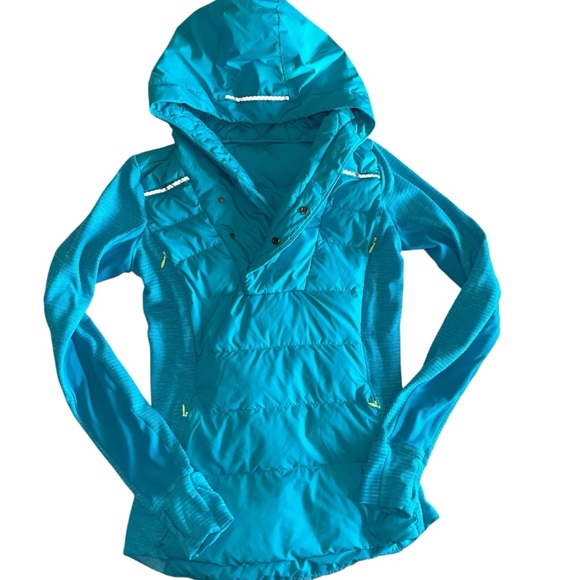 Lululemon Fluff Off Pullover Goose Down Light Aqua Blue Sz 6 - Picture 17 of 17